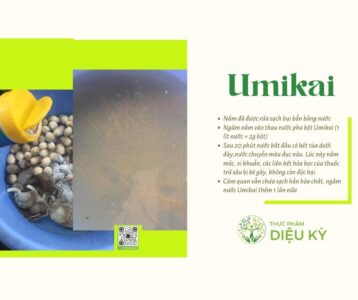 Ngâm nấm tươi với Umikai giúp loại bỏ tất cả các chất bảo quản trên bề mặt nấm